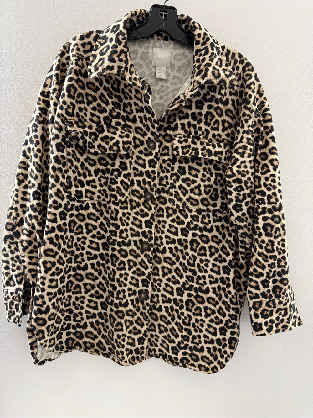 Leopard Print Shacket Long Sleeves Jacket Med Layering Casual Day to Night shirt - Picture 1 of 10